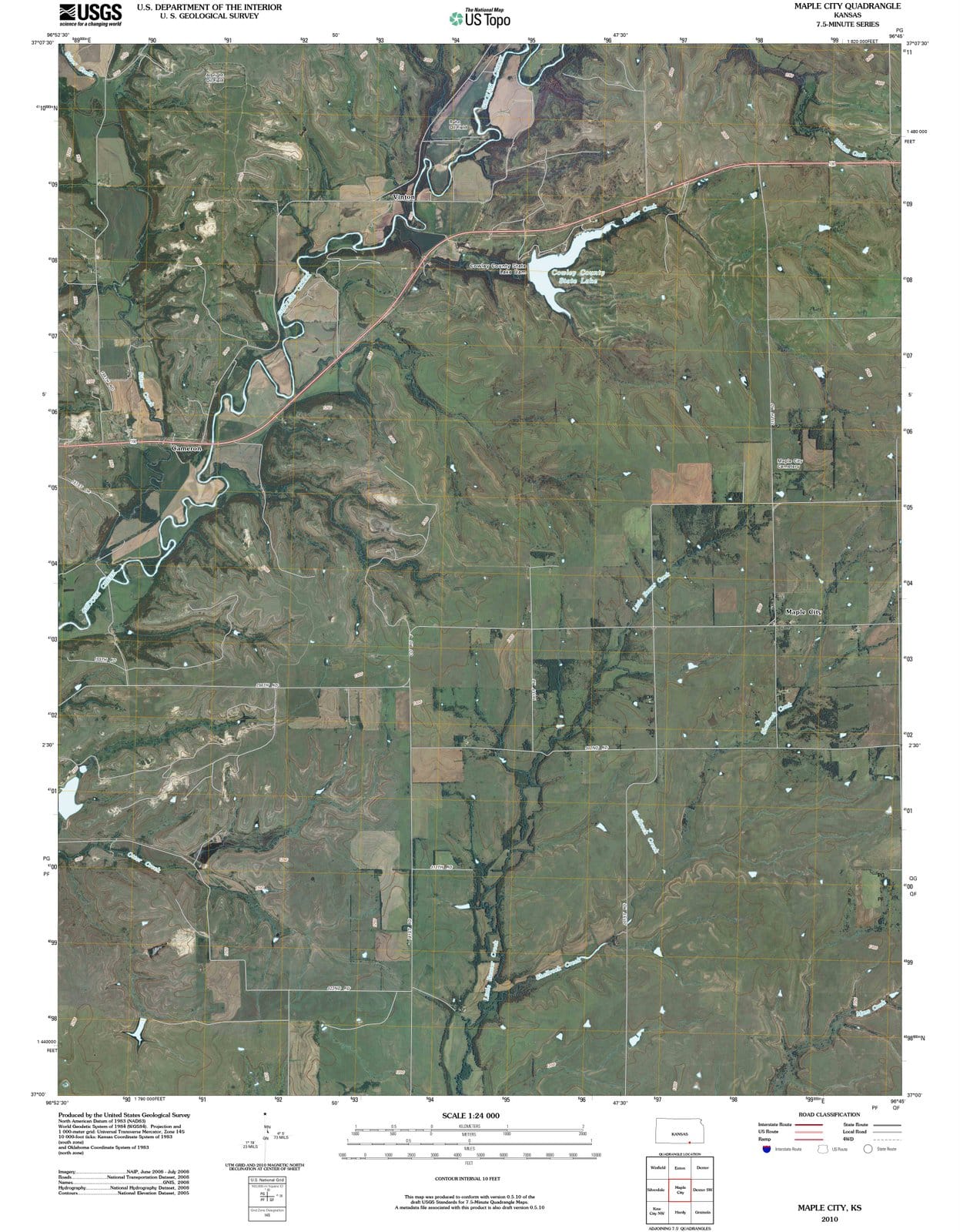 2010 Maple City, KS - Kansas - USGS Topographic Map