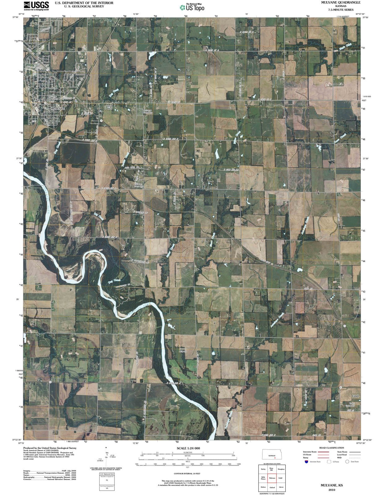 2010 Mulvane, KS - Kansas - USGS Topographic Map