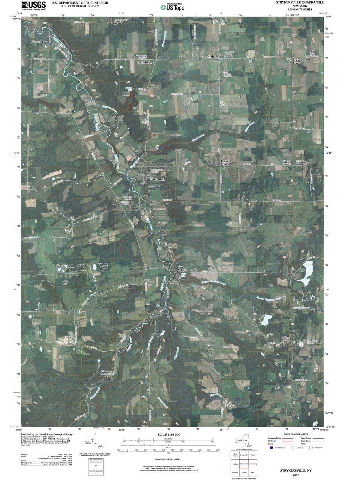 2010 Strykersville, NY - New York - USGS Topographic Map
