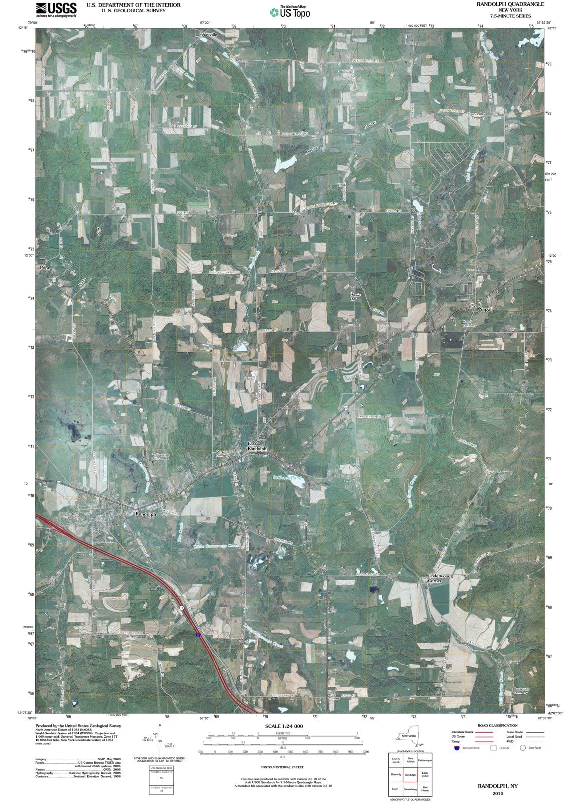 2010 Randolph, NY - New York - USGS Topographic Map