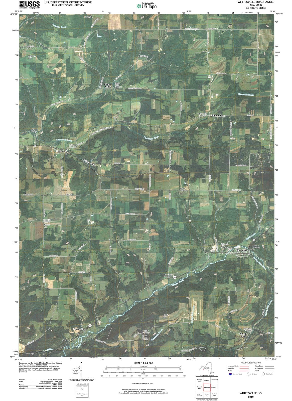 2010 Whitesville, NY - New York - USGS Topographic Map