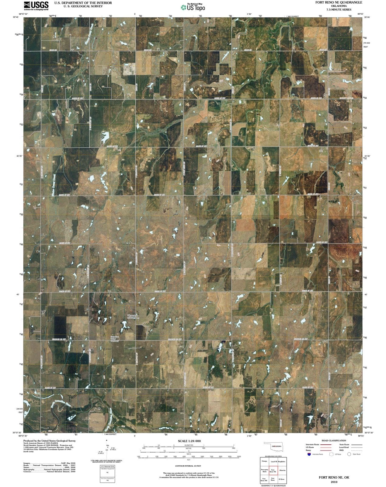 2010 Fort Reno, OK - Oklahoma - USGS Topographic Map