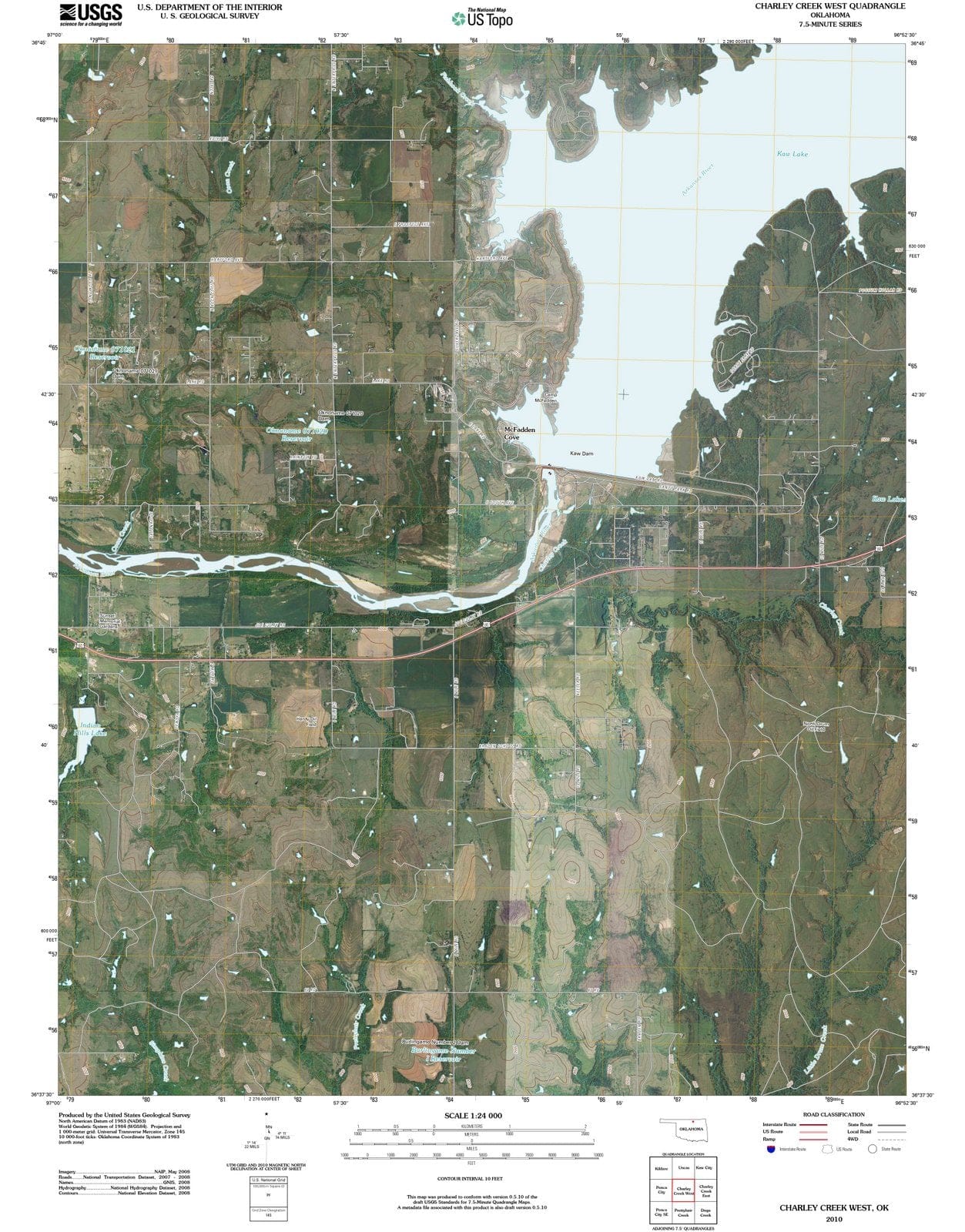 2010 Charley Creek West, OK - Oklahoma - USGS Topographic Map