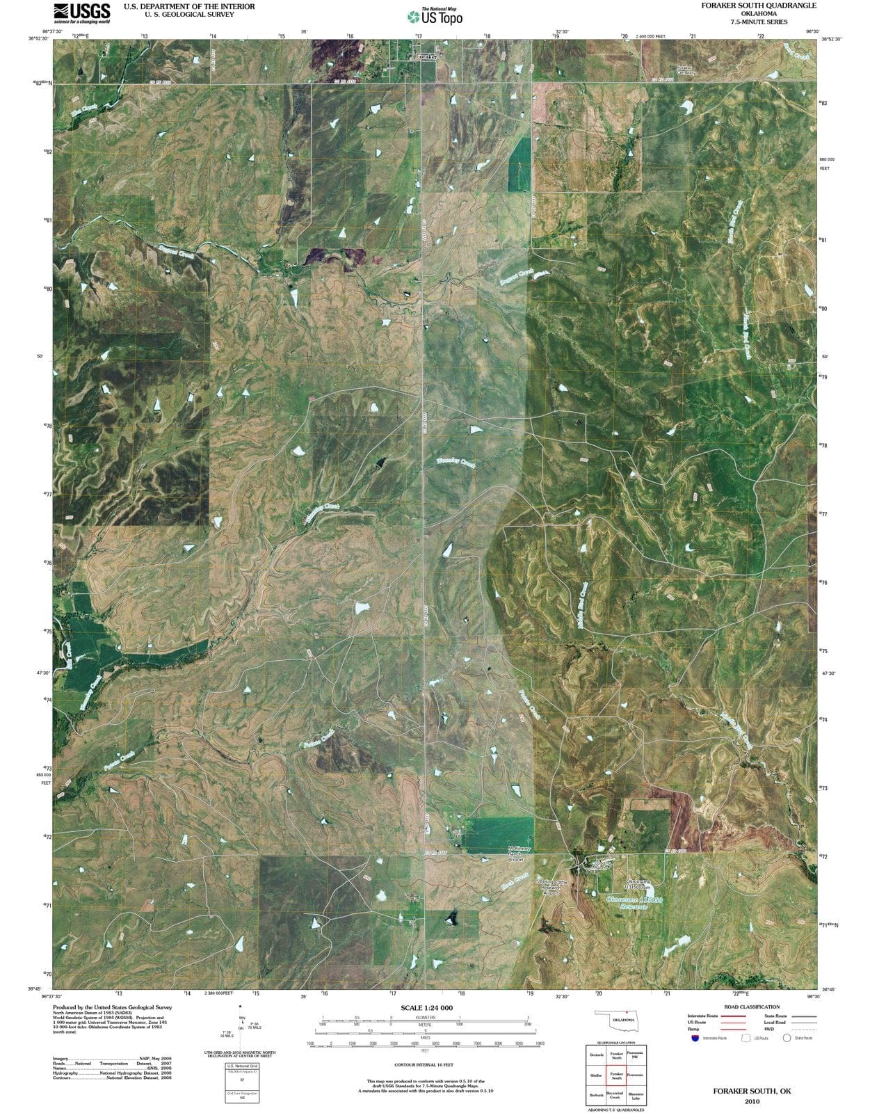 2010 Foraker South, OK - Oklahoma - USGS Topographic Map