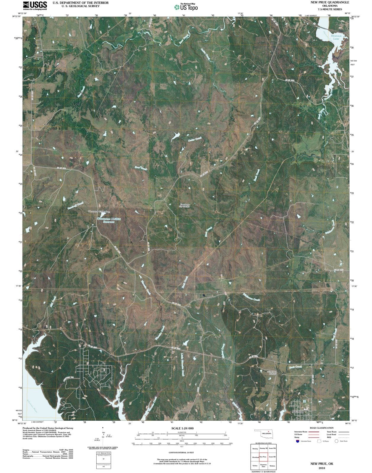 2010 New Prue, OK - Oklahoma - USGS Topographic Map