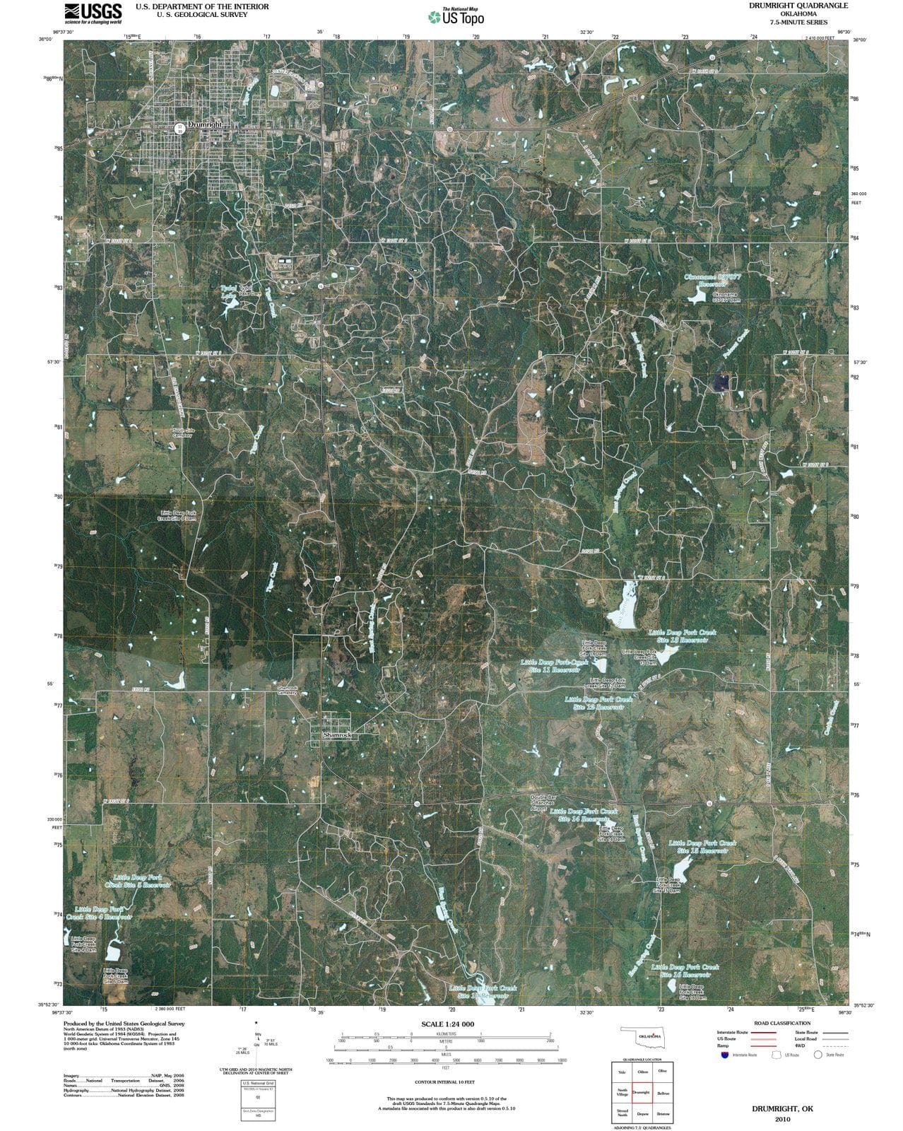 2010 Drumright, OK - Oklahoma - USGS Topographic Map