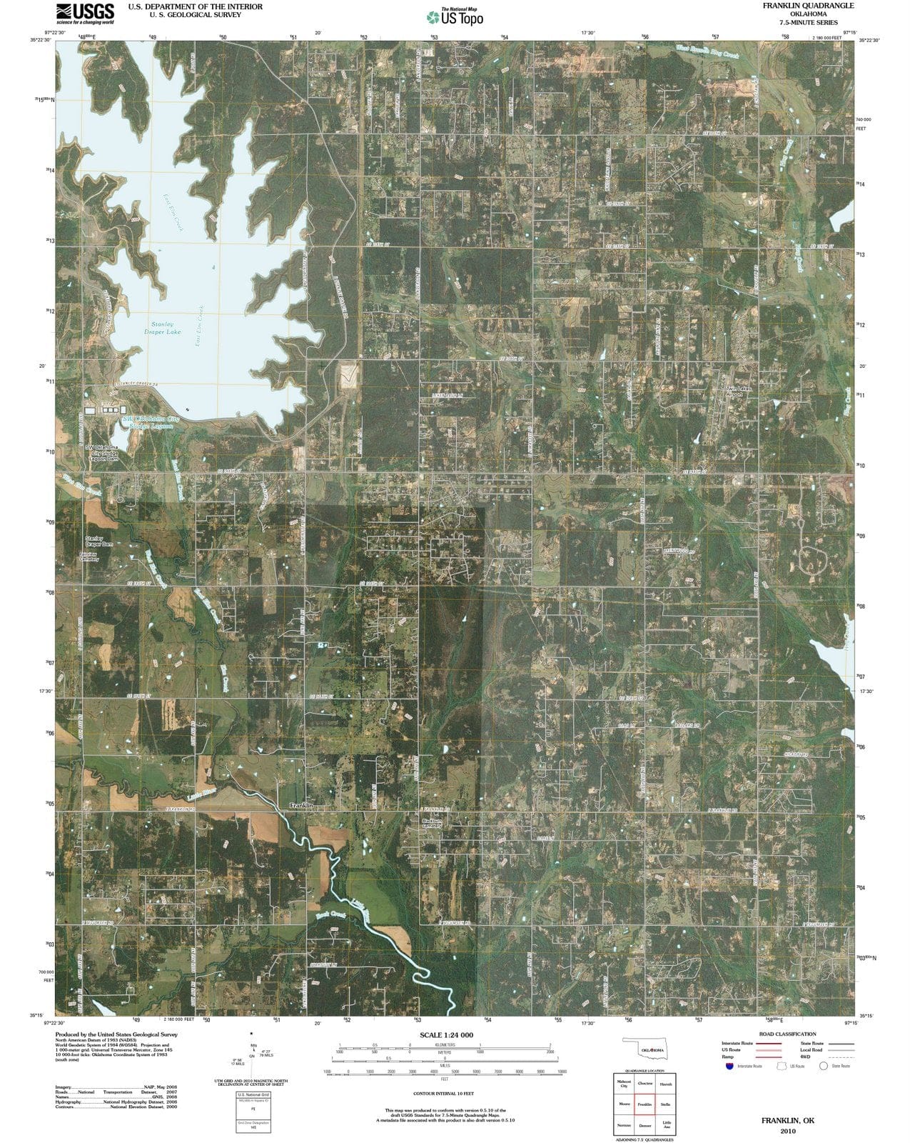 2010 Franklin, OK - Oklahoma - USGS Topographic Map