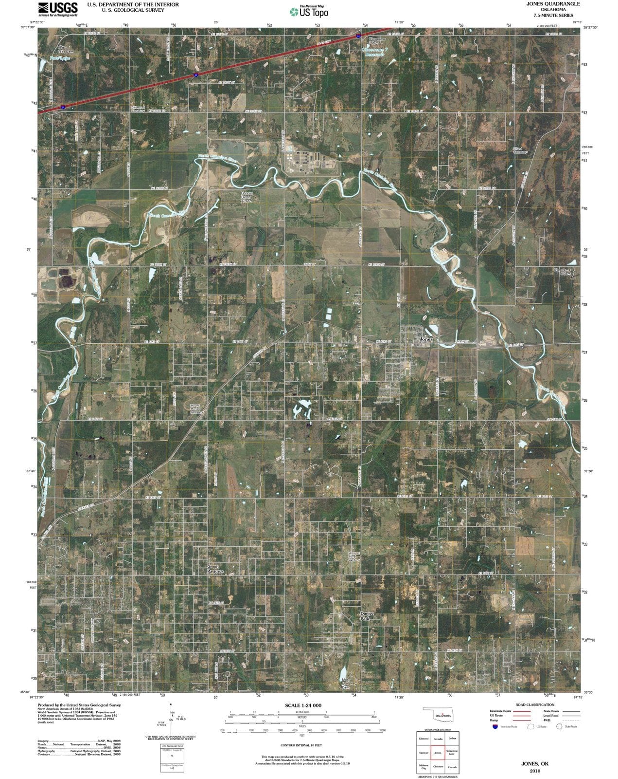 2010 Jones, OK - Oklahoma - USGS Topographic Map