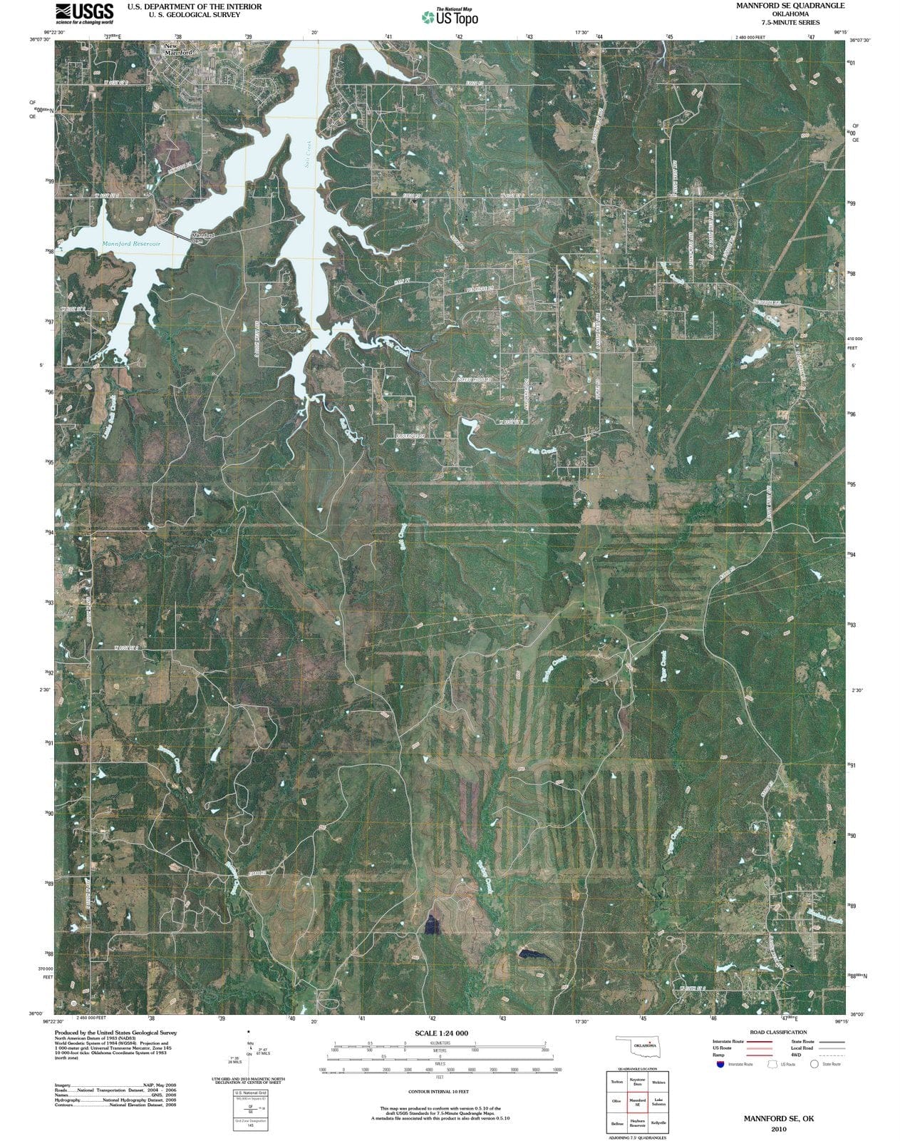 2010 Mannford, OK - Oklahoma - USGS Topographic Map