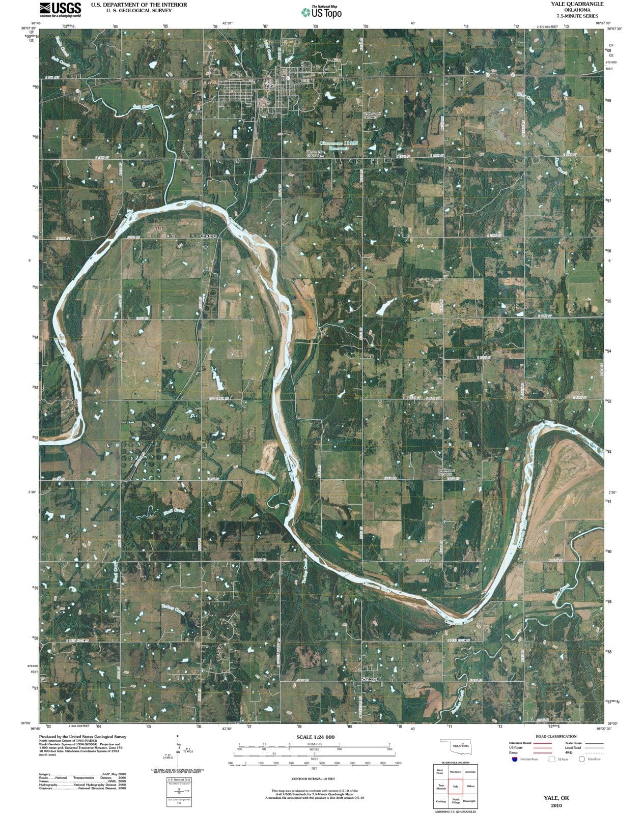 2010 Yale, OK - Oklahoma - USGS Topographic Map