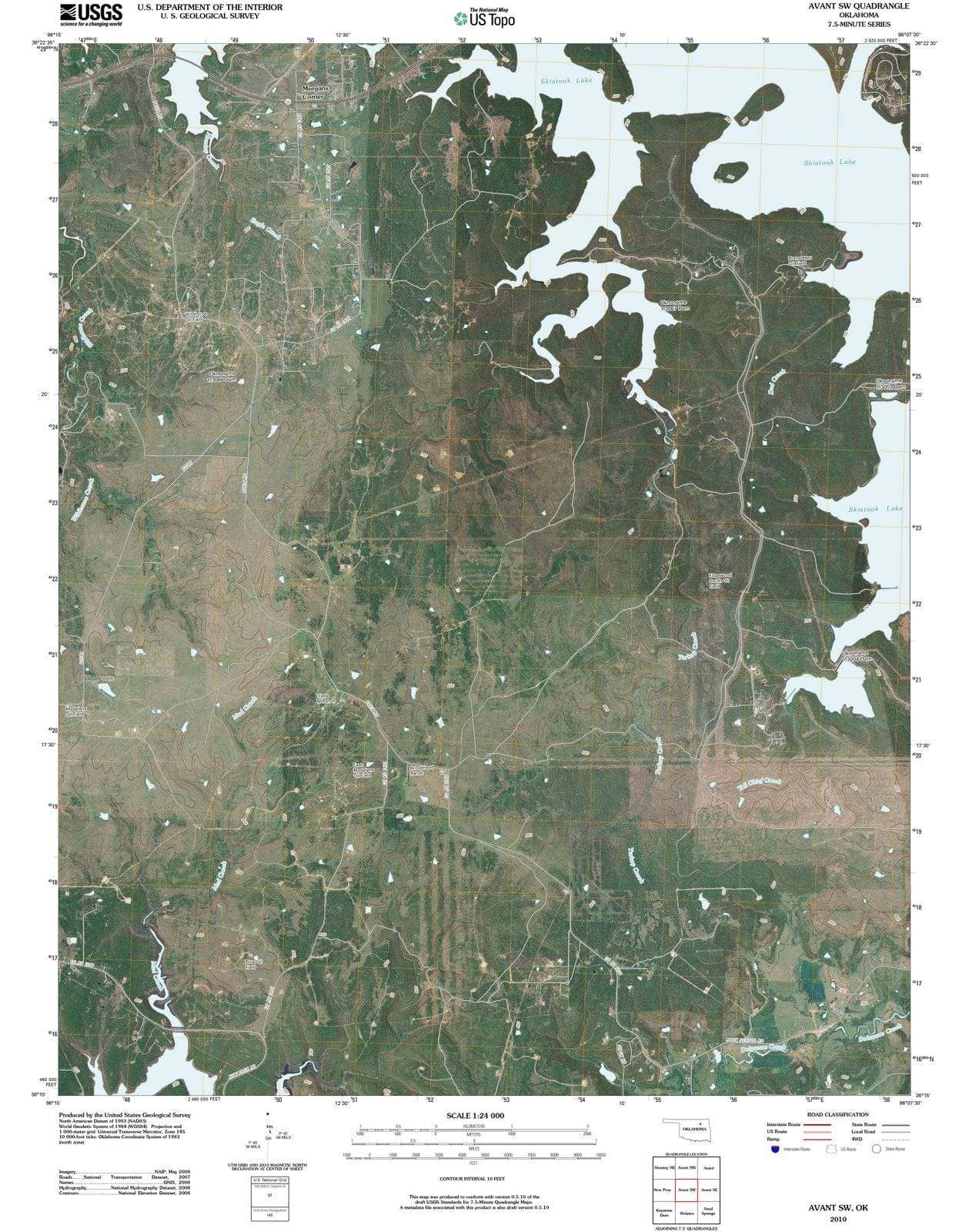 2010 Avant, OK - Oklahoma - USGS Topographic Map