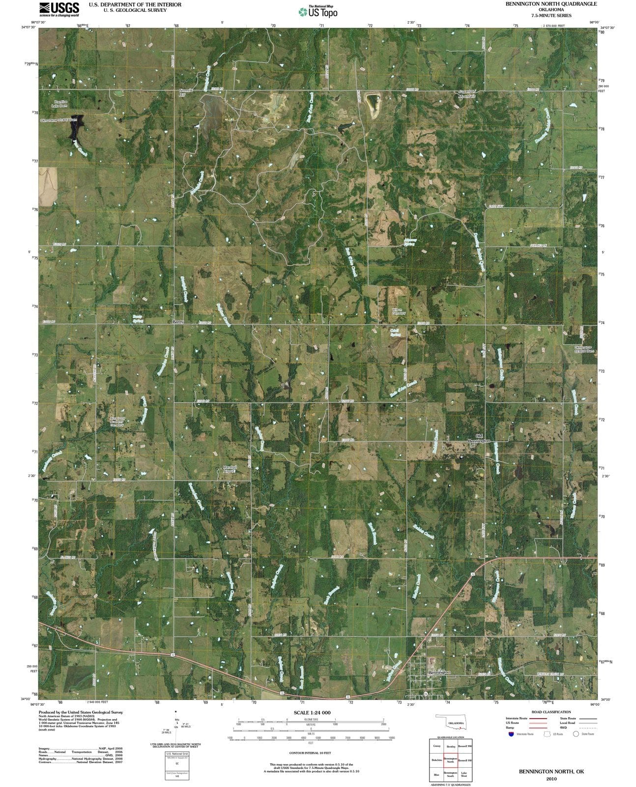 2010 Bennington North, OK - Oklahoma - USGS Topographic Map