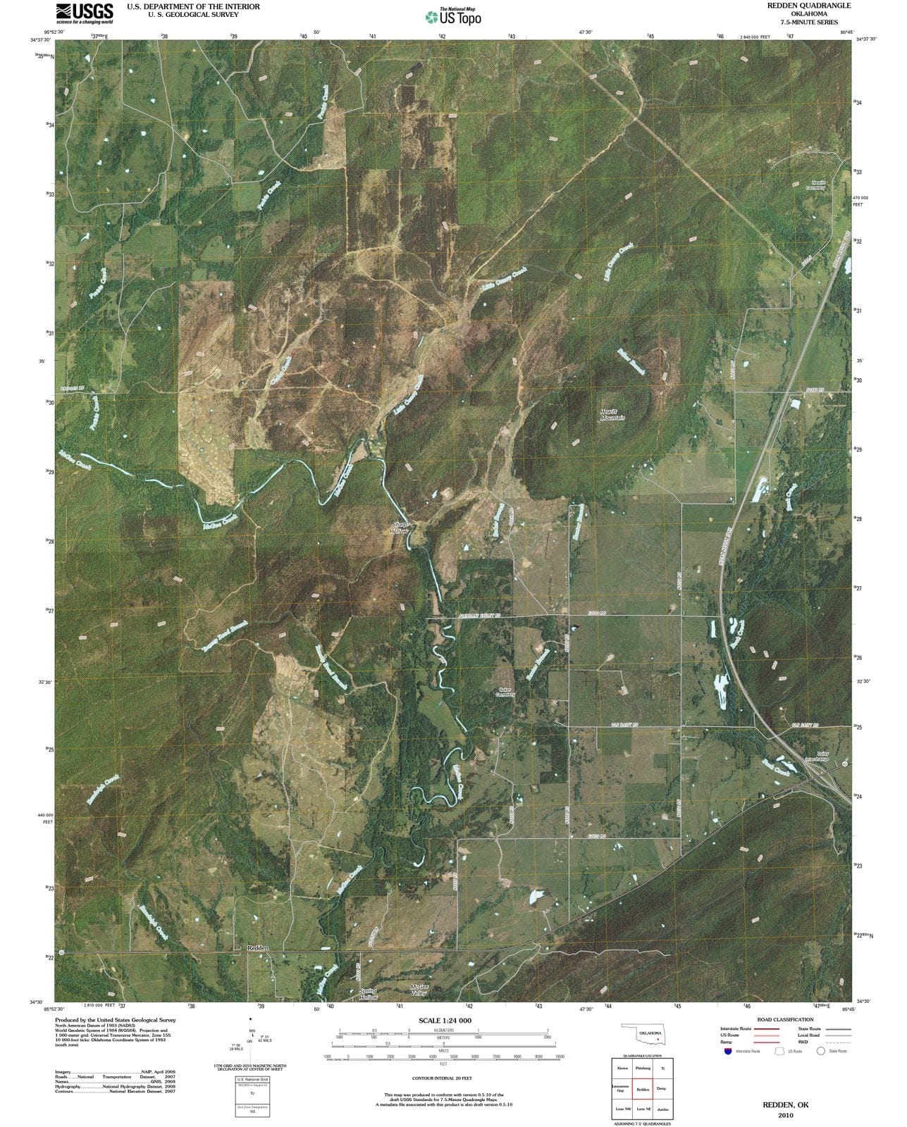 2010 Redden, OK - Oklahoma - USGS Topographic Map