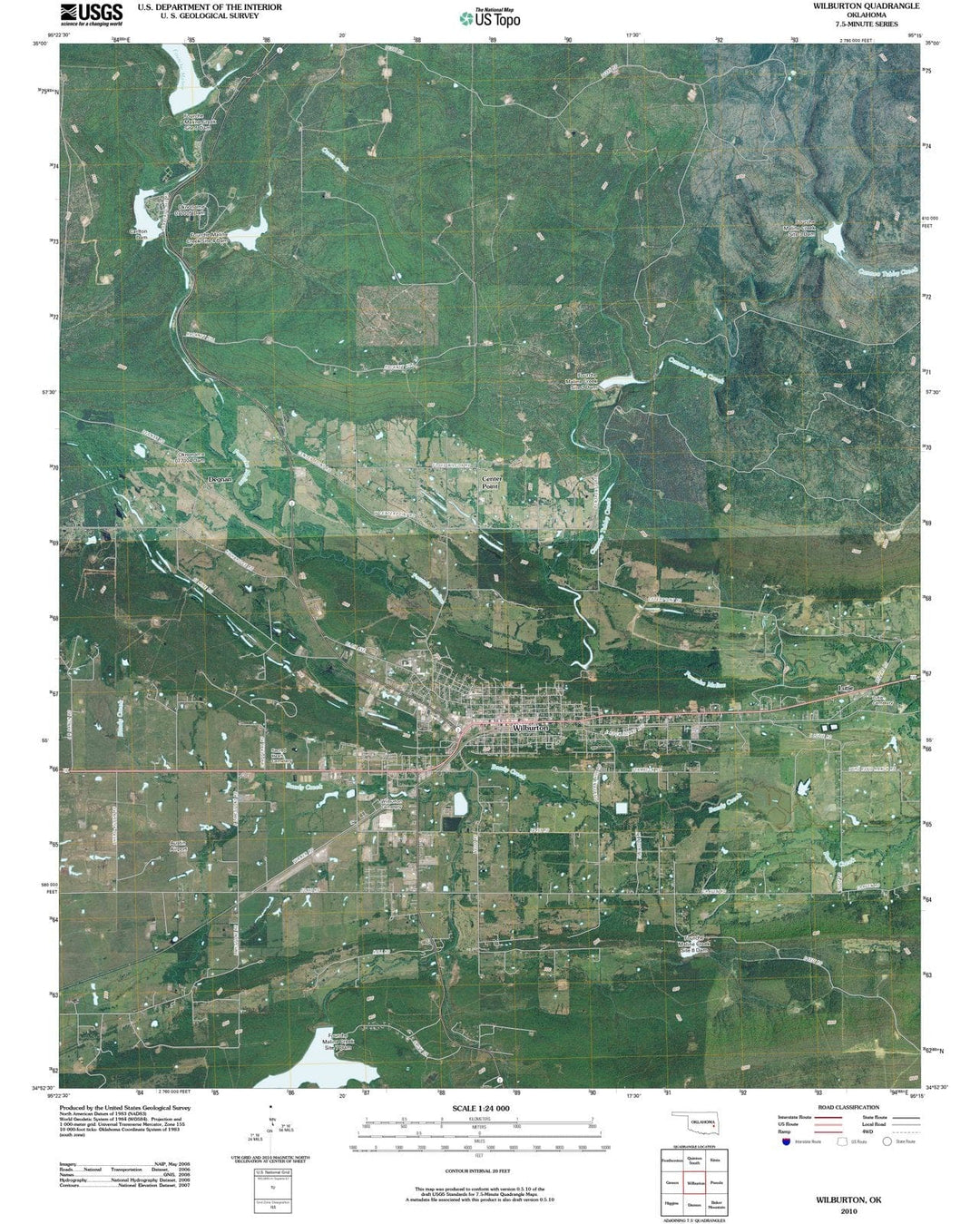 2010 Wilburton, OK - Oklahoma - USGS Topographic Map