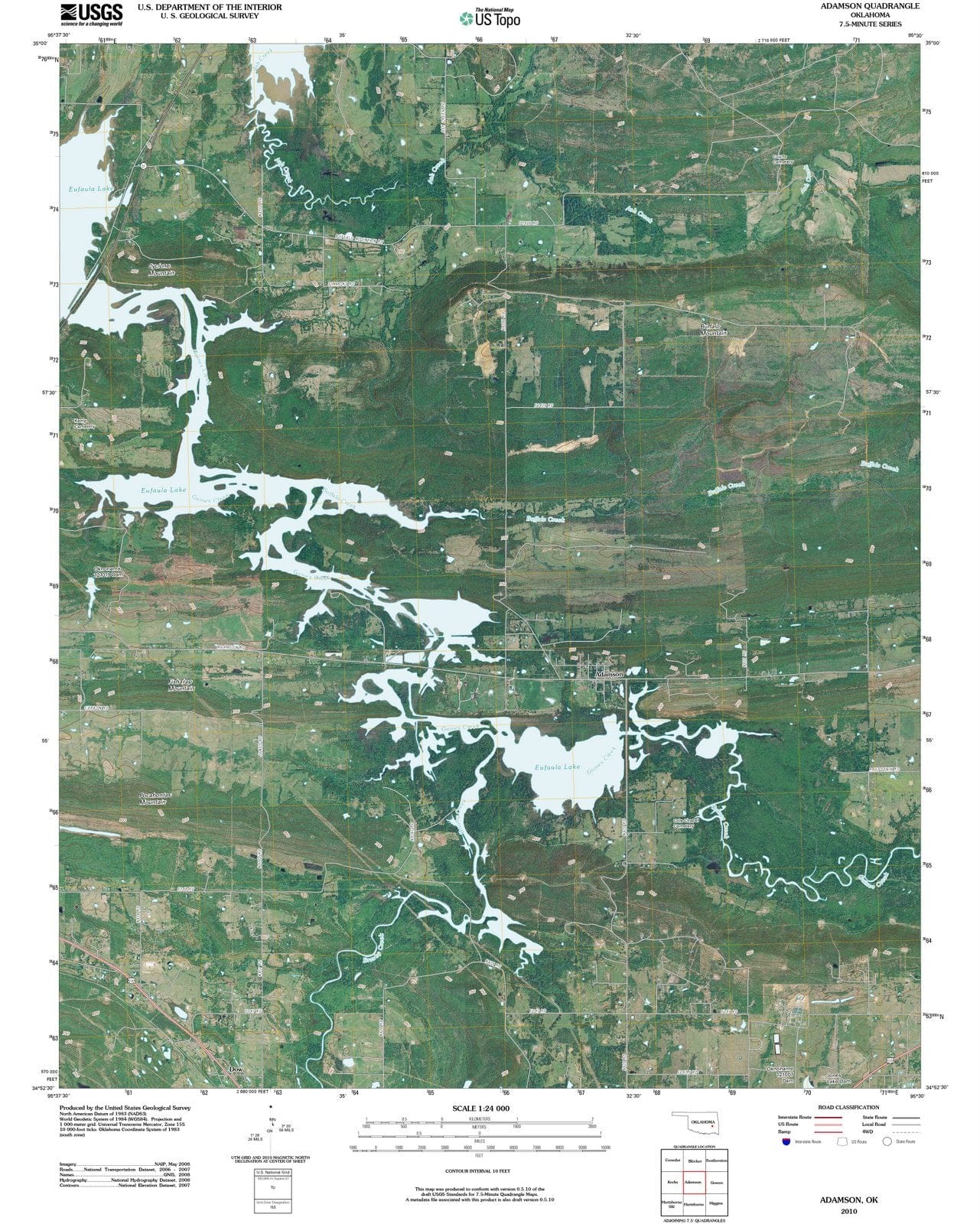 2010 Adamson, OK - Oklahoma - USGS Topographic Map