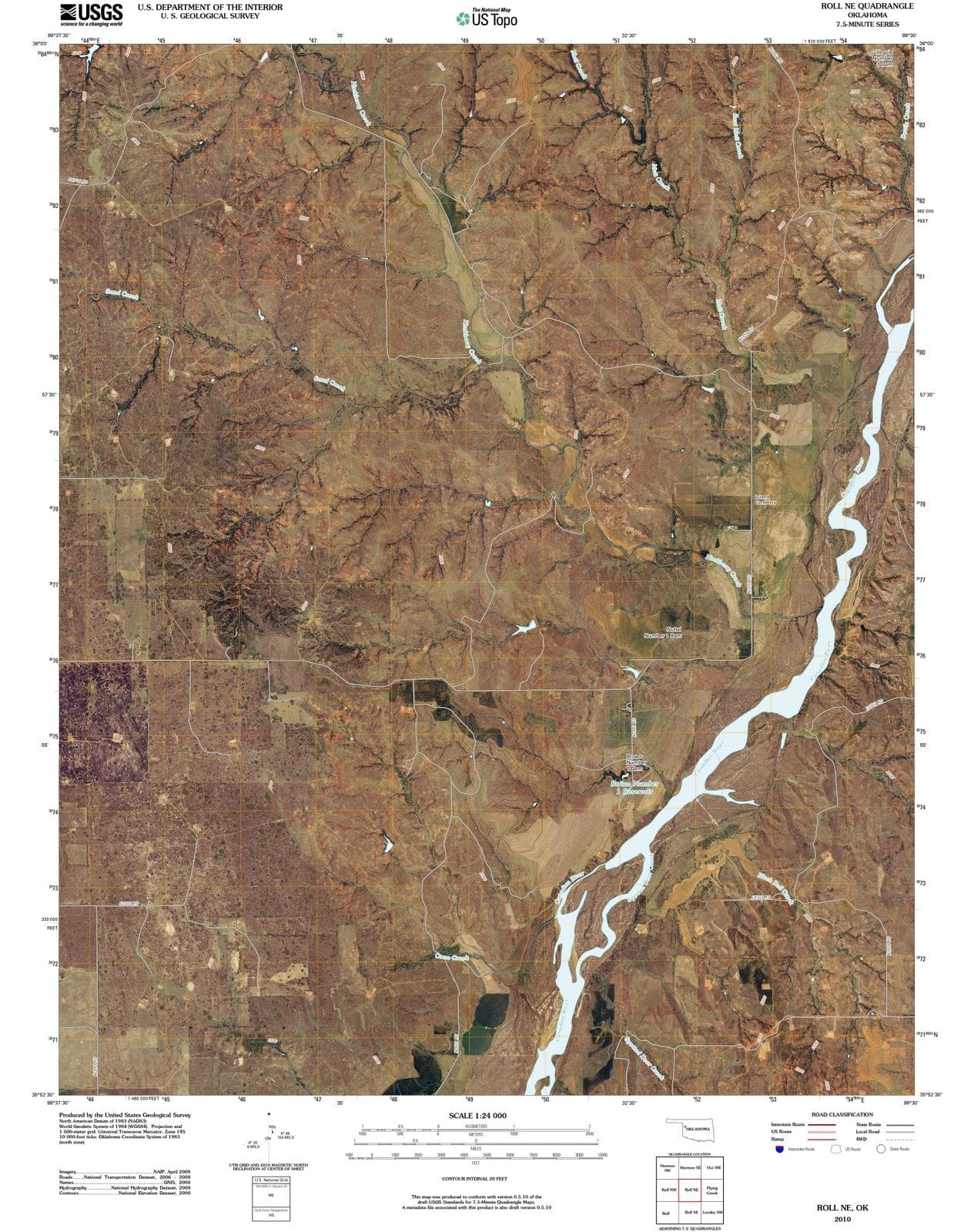 2010 Roll, OK - Oklahoma - USGS Topographic Map