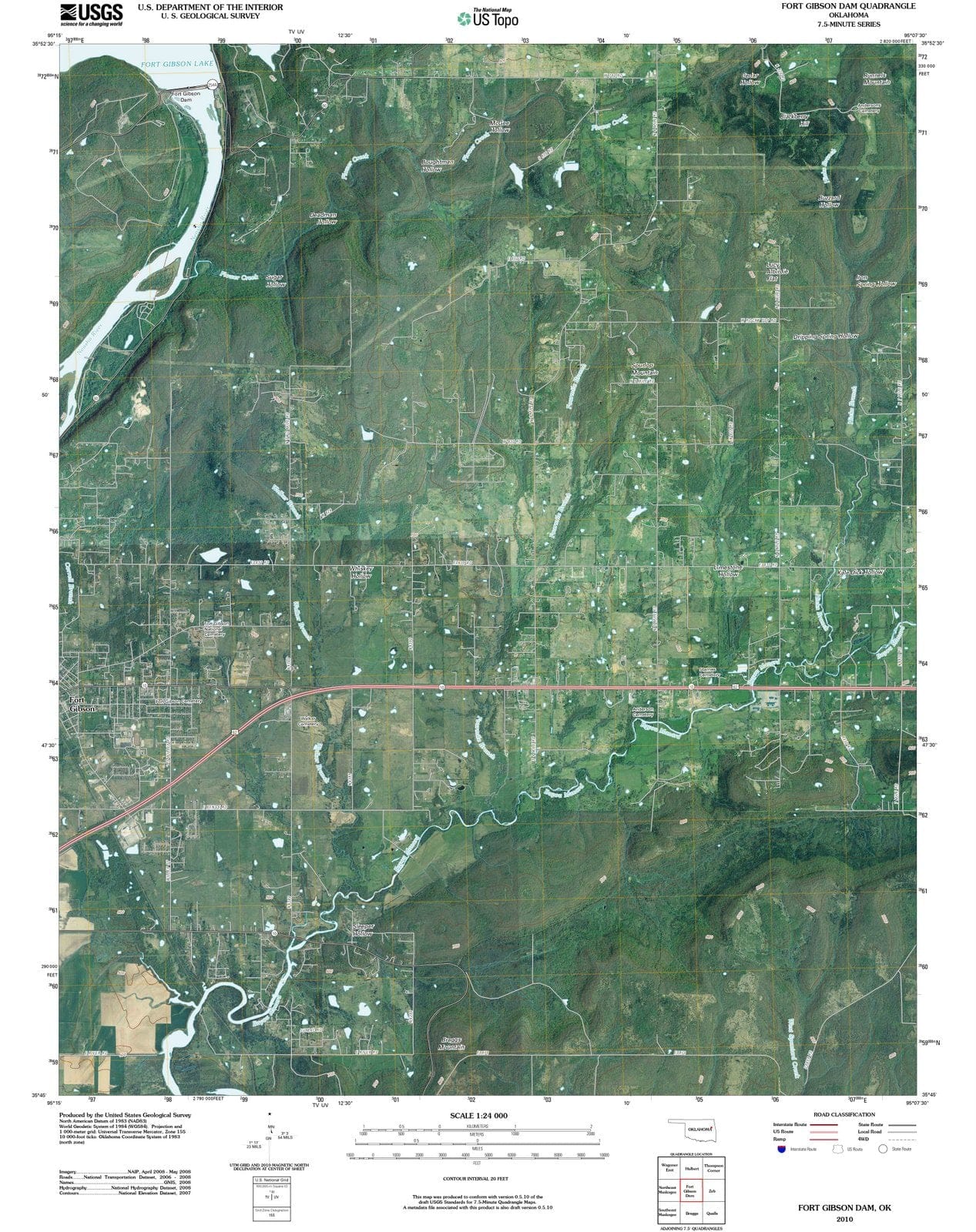 2010 Fort Gibsonam, OK - Oklahoma - USGS Topographic Map