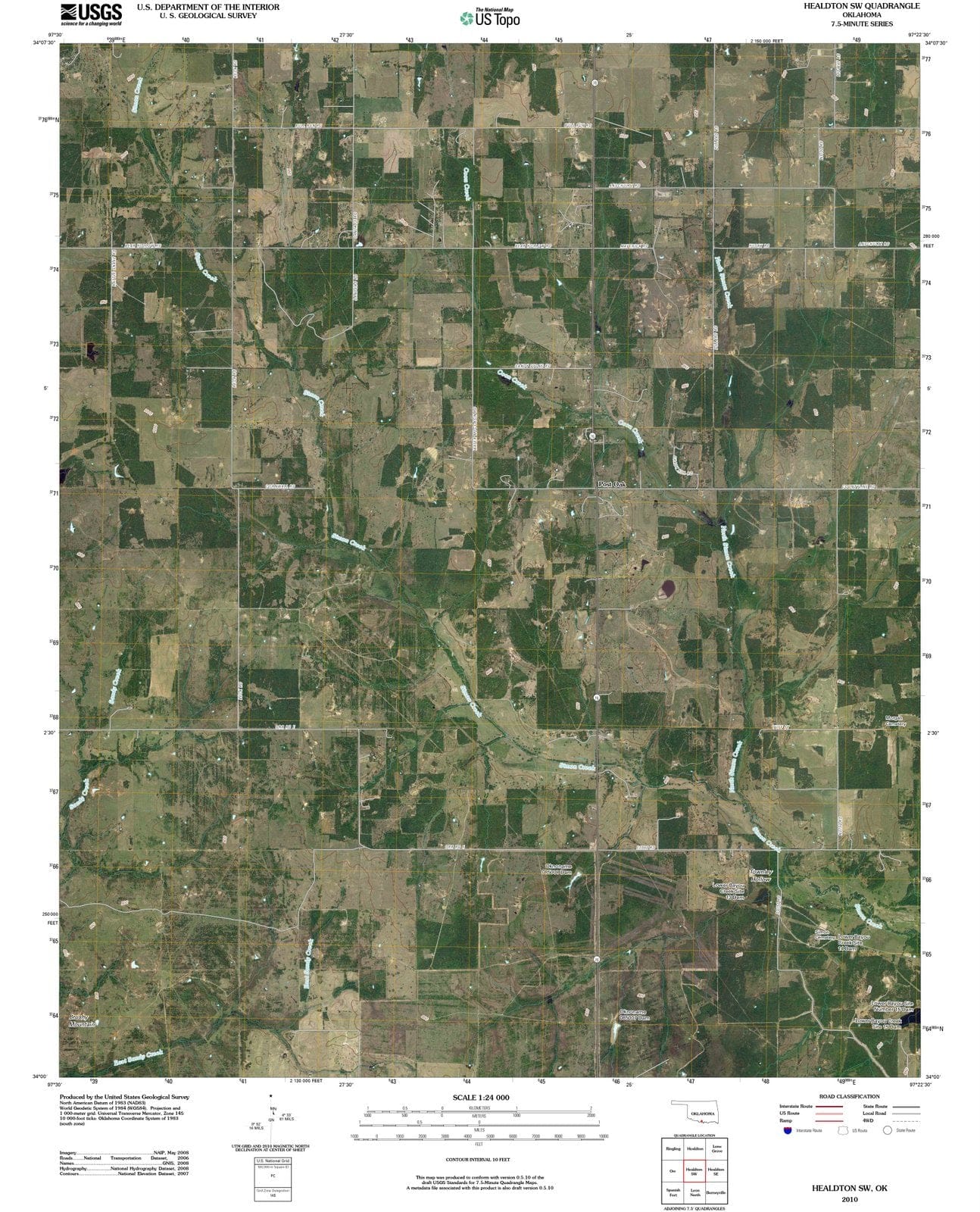 2010 Healdton, OK - Oklahoma - USGS Topographic Map