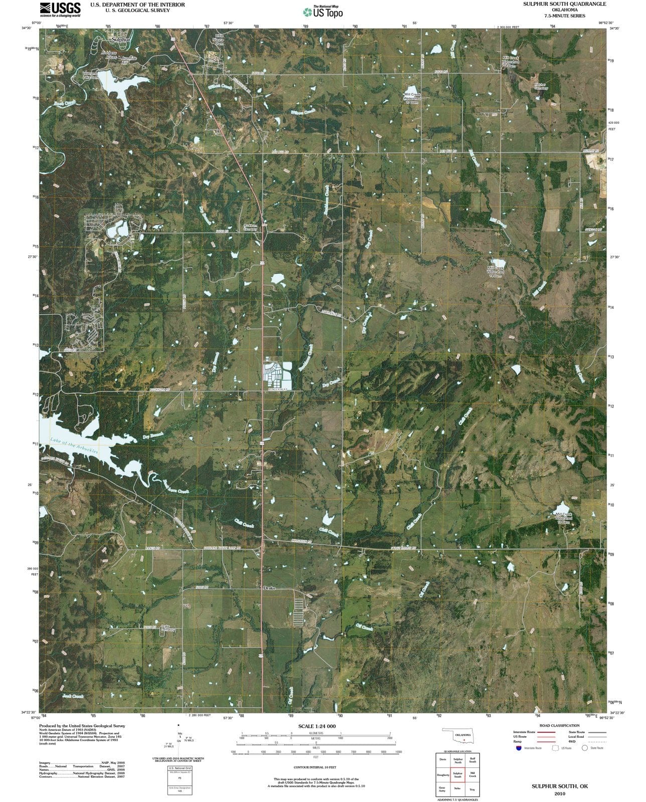 2010 Sulphur South, OK - Oklahoma - USGS Topographic Map – Historic ...