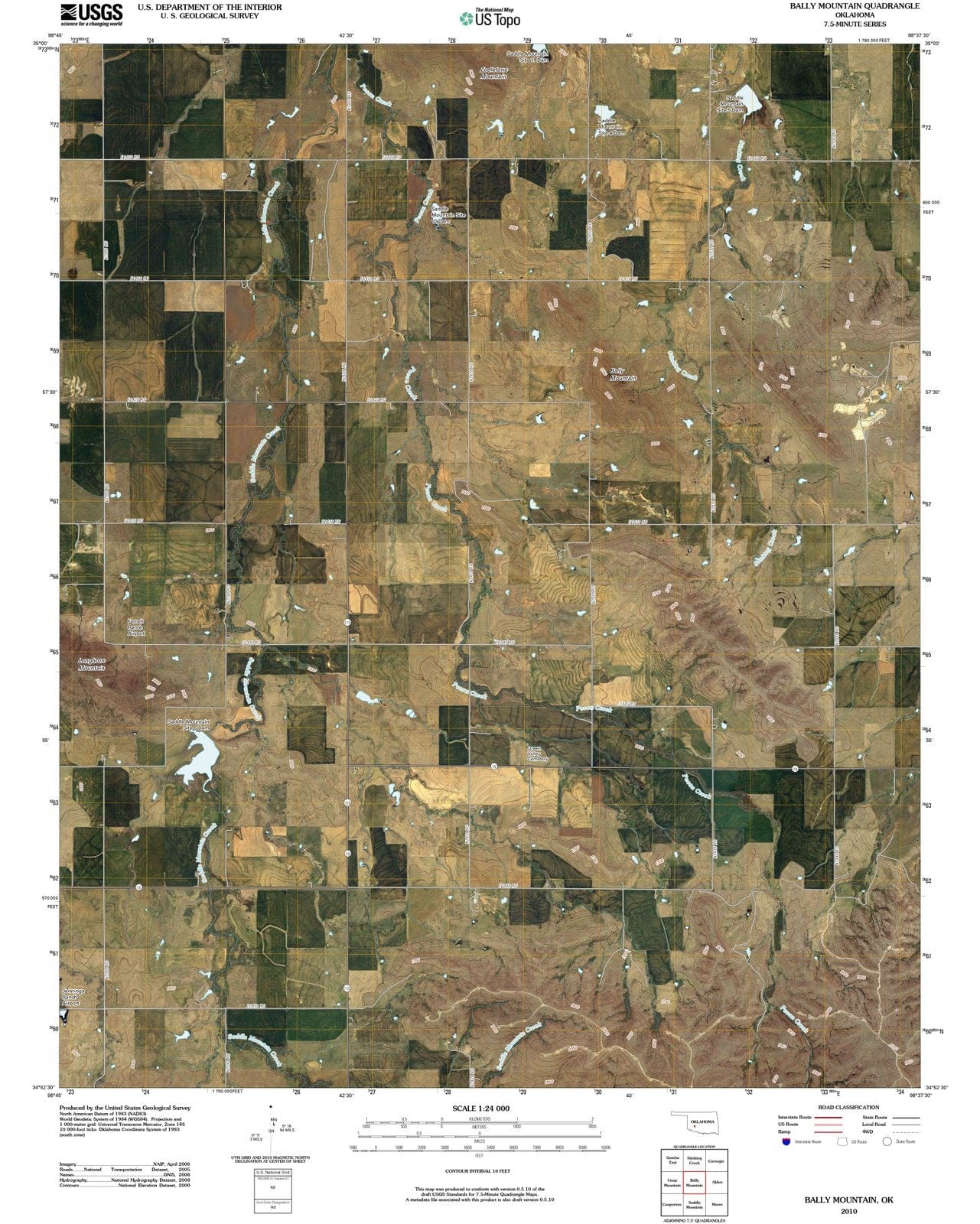 2010 Bally Mountain, OK - Oklahoma - USGS Topographic Map