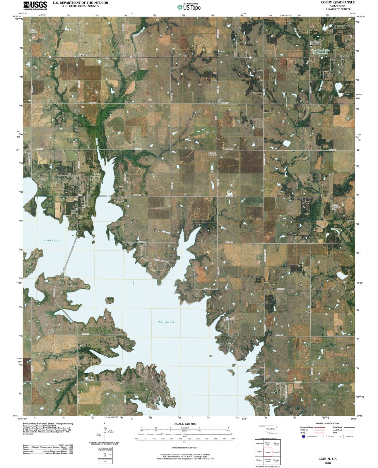 2010 Corum, OK - Oklahoma - USGS Topographic Map
