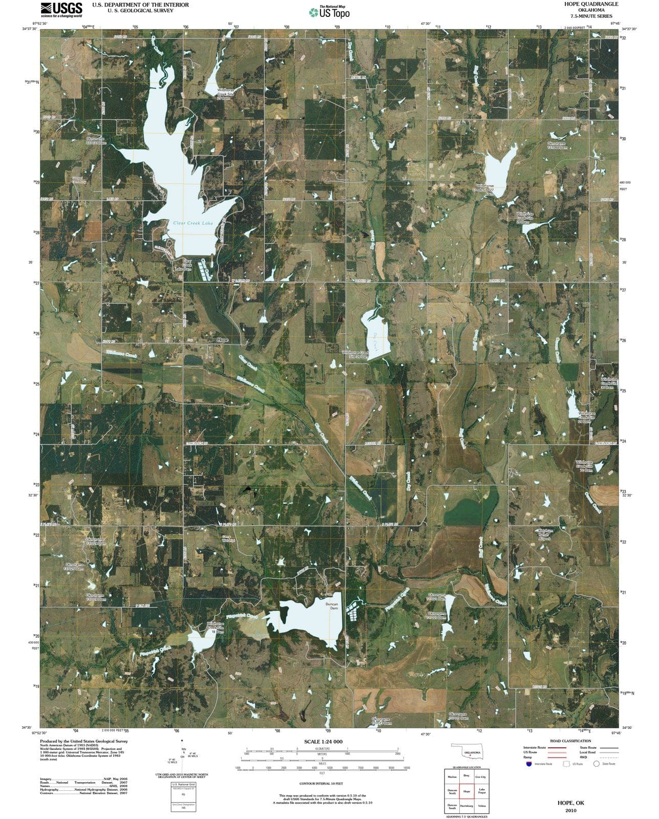 2010 Hope, OK - Oklahoma - USGS Topographic Map
