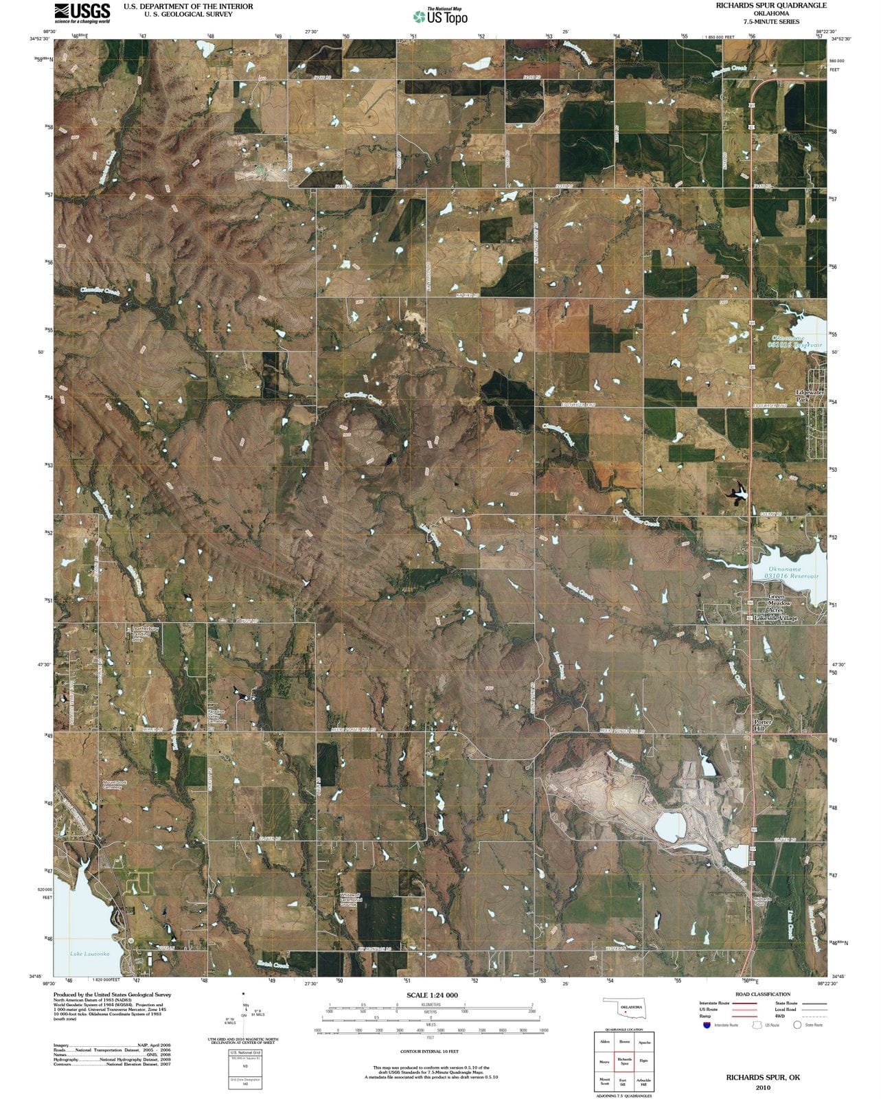 2010 Richards Spur, OK - Oklahoma - USGS Topographic Map