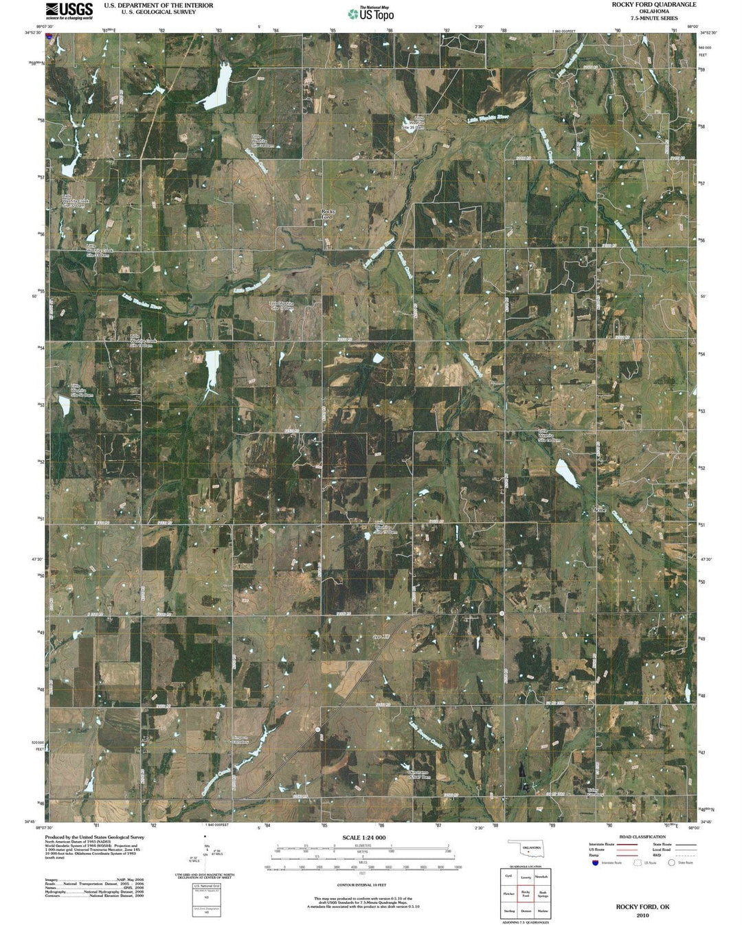 2010 Rocky Ford, OK - Oklahoma - USGS Topographic Map