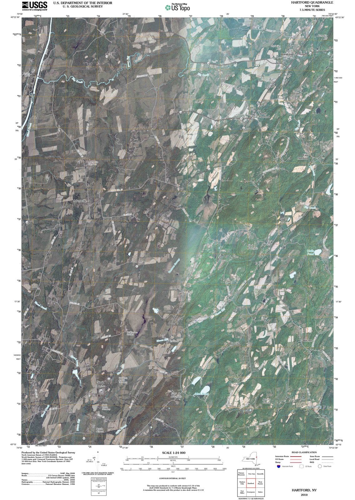 2010 Hartford, NY - New York - USGS Topographic Map