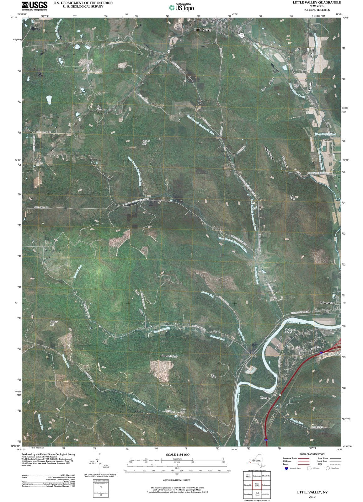 2010 Little Valley, NY - New York - USGS Topographic Map
