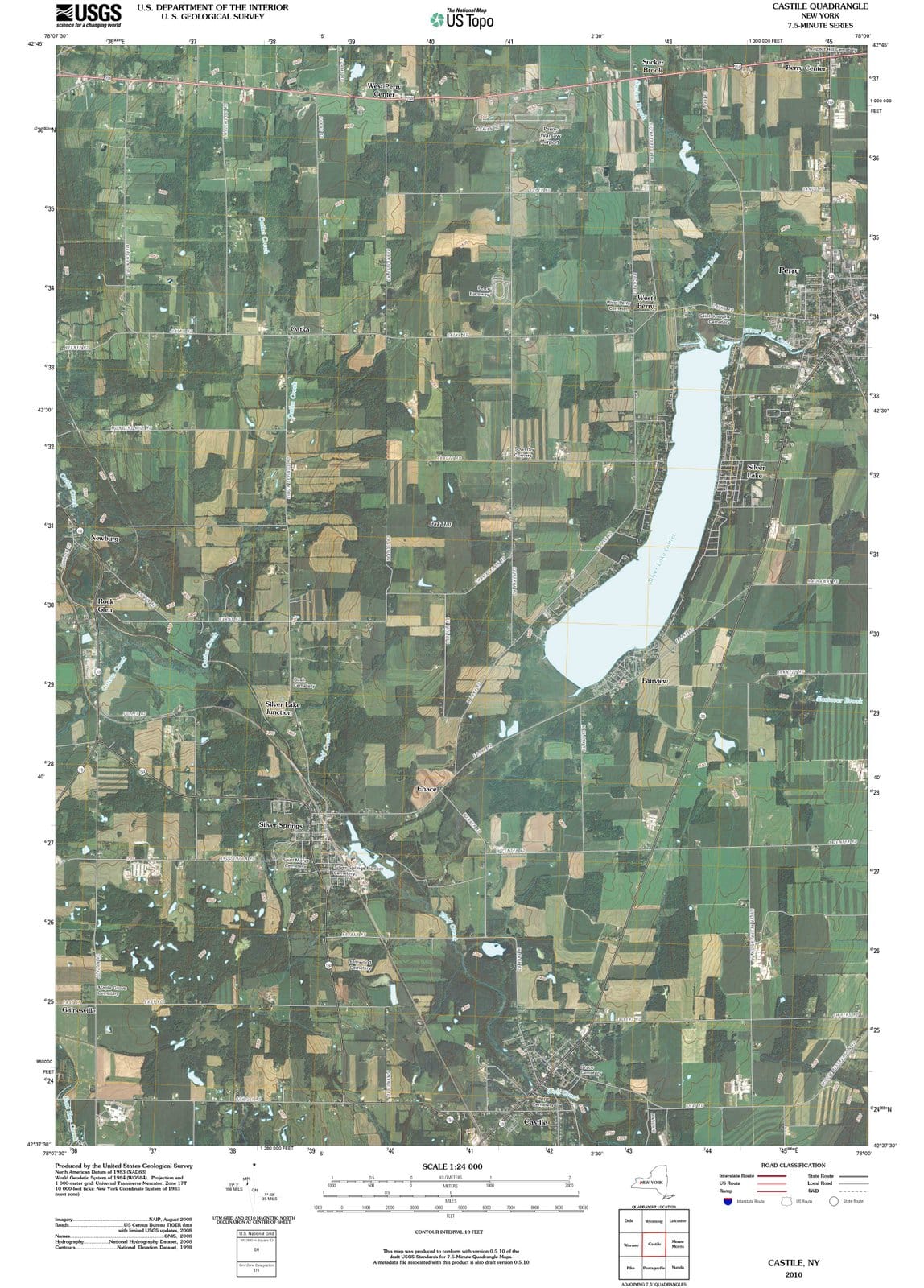 2010 Castile, NY - New York - USGS Topographic Map