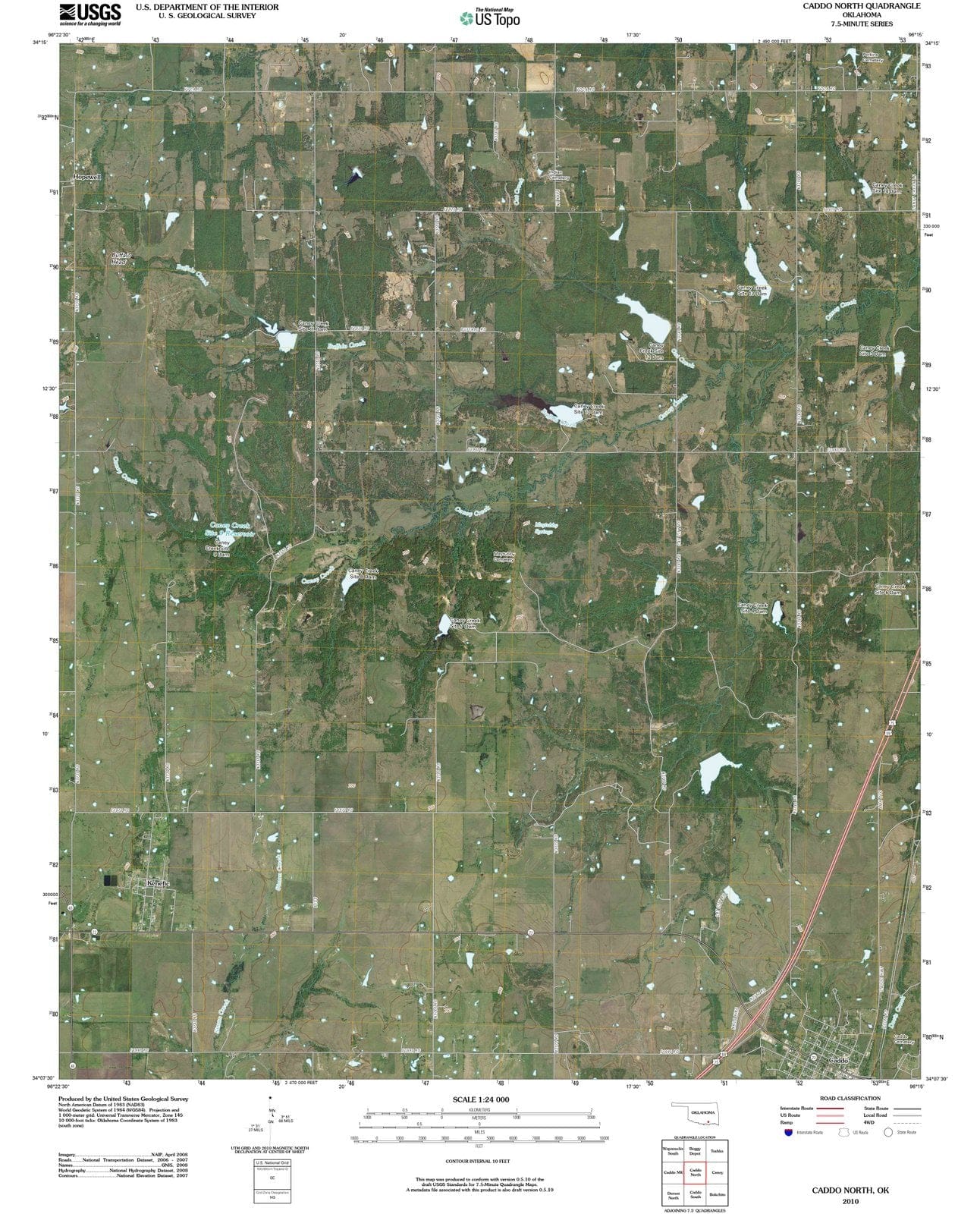 2010 Caddo North, OK - Oklahoma - USGS Topographic Map