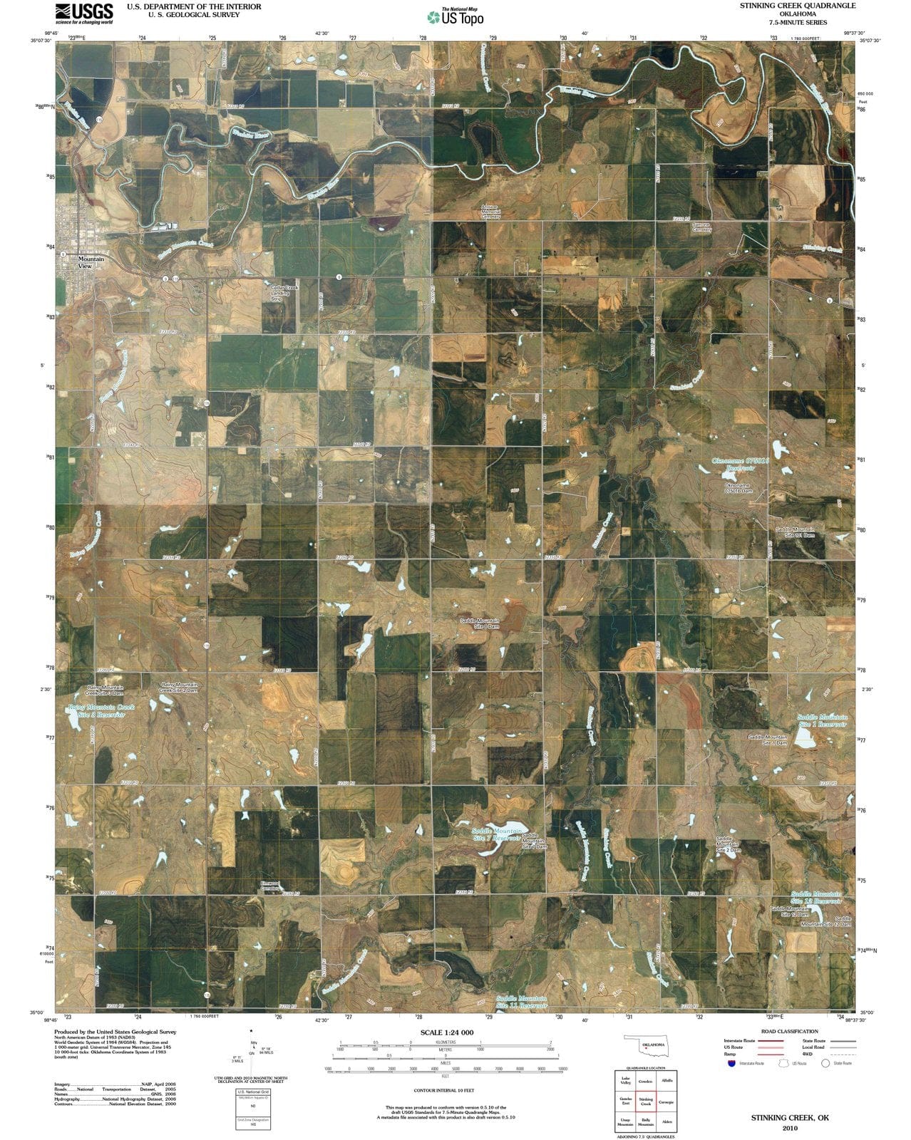 2010 Stinking Creek, OK - Oklahoma - USGS Topographic Map