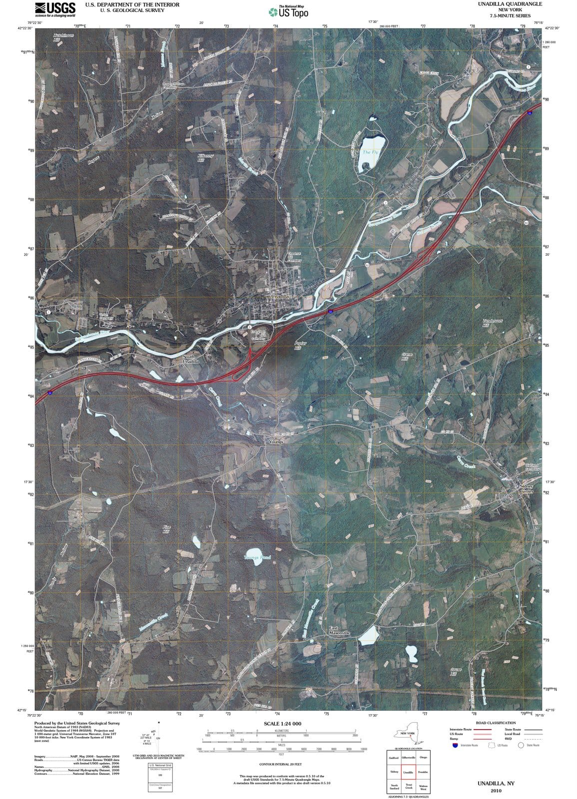 2010 Unadilla, NY - New York - USGS Topographic Map