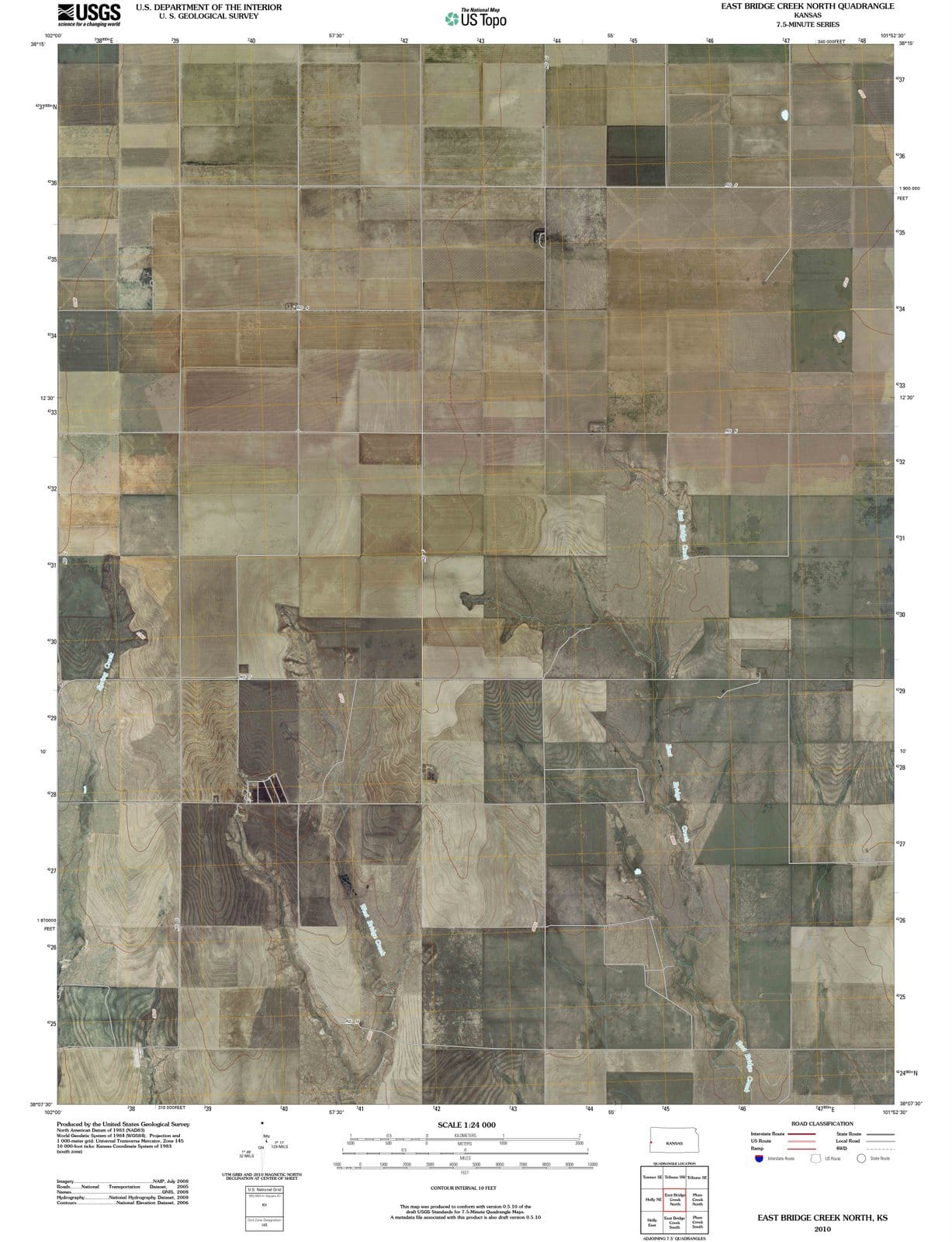 2010 East Bridge Creek North, KS - Kansas - USGS Topographic Map