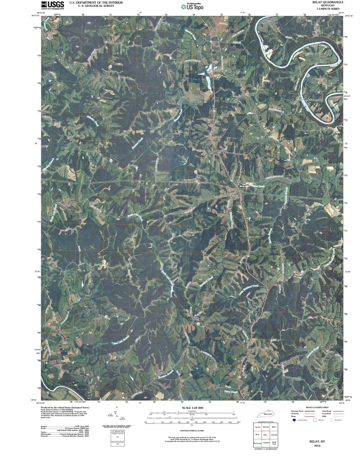 2010 Kelat, KY - Kentucky - USGS Topographic Map