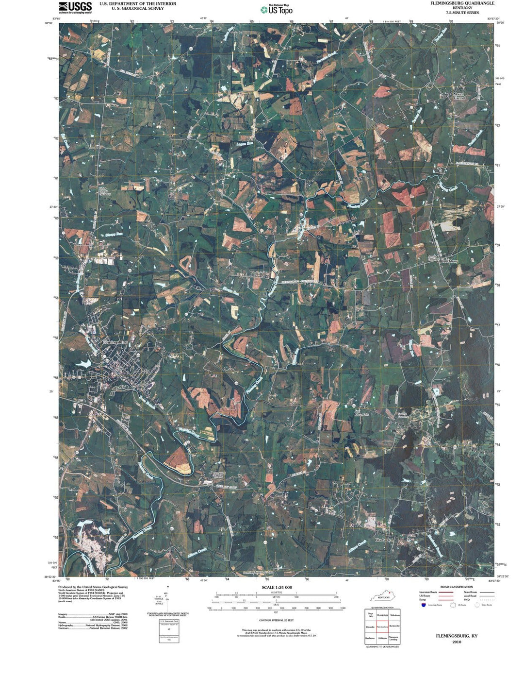 2010 Flemingsburg, KY - Kentucky - USGS Topographic Map