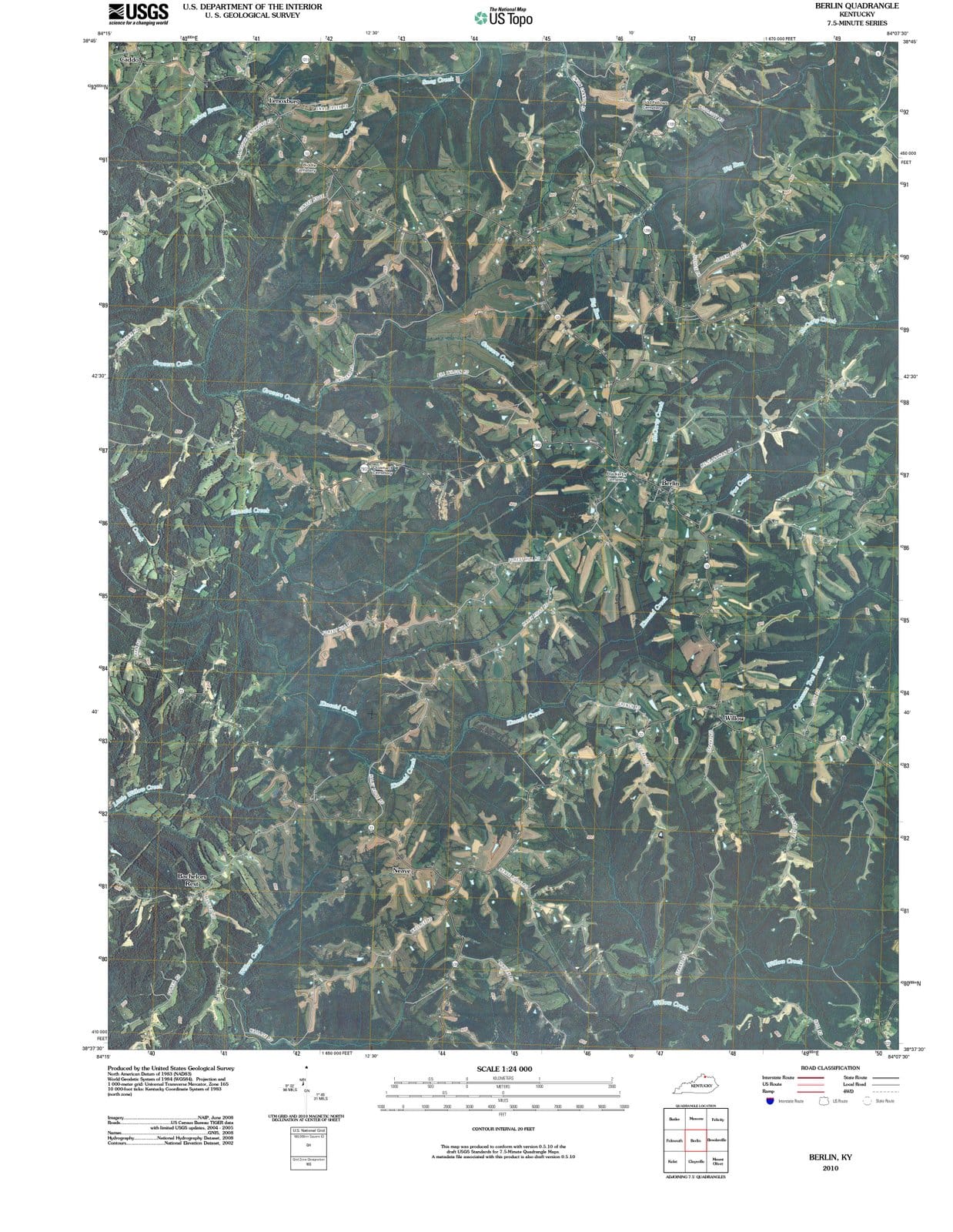 2010 Berlin, KY - Kentucky - USGS Topographic Map