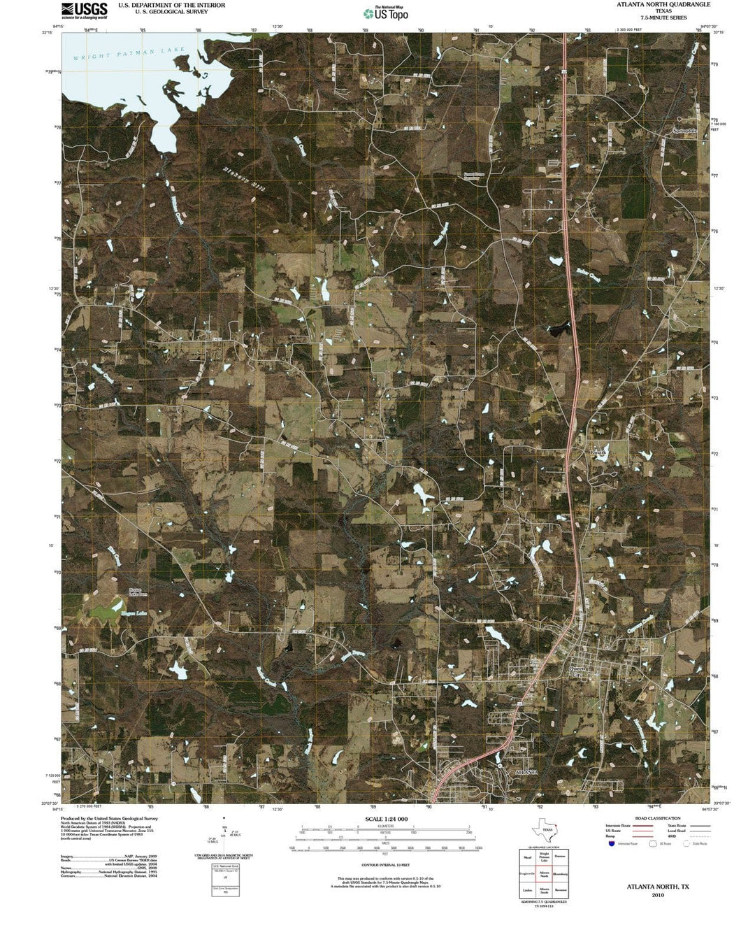 2010 Atlanta North, TX - Texas - USGS Topographic Map