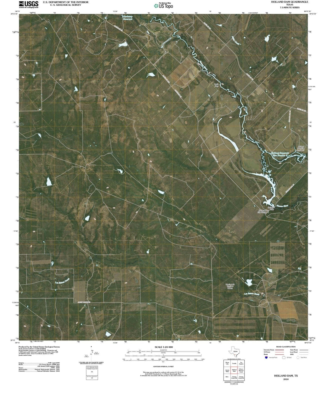 2010 Hollandam, TX - Texas - USGS Topographic Map