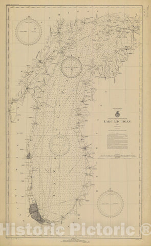 Historic Nautical Map - Lake Michigan, 1939 NOAA Chart - Vintage Wall Art