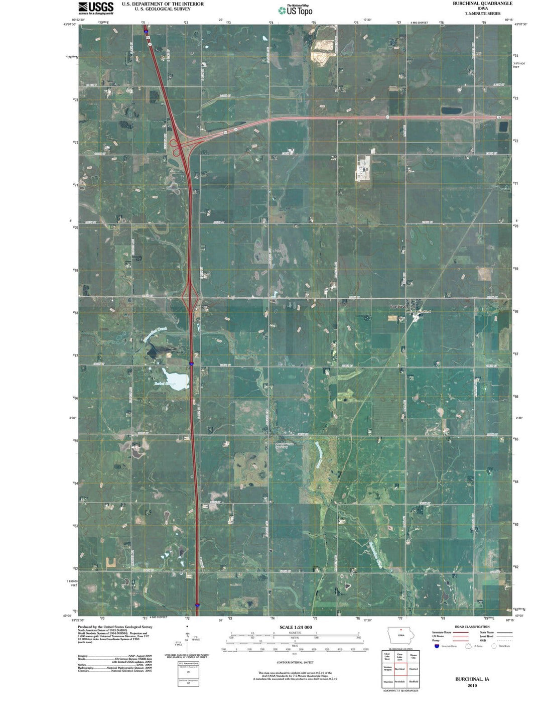 2010 Burchinal, IA - Iowa - USGS Topographic Map