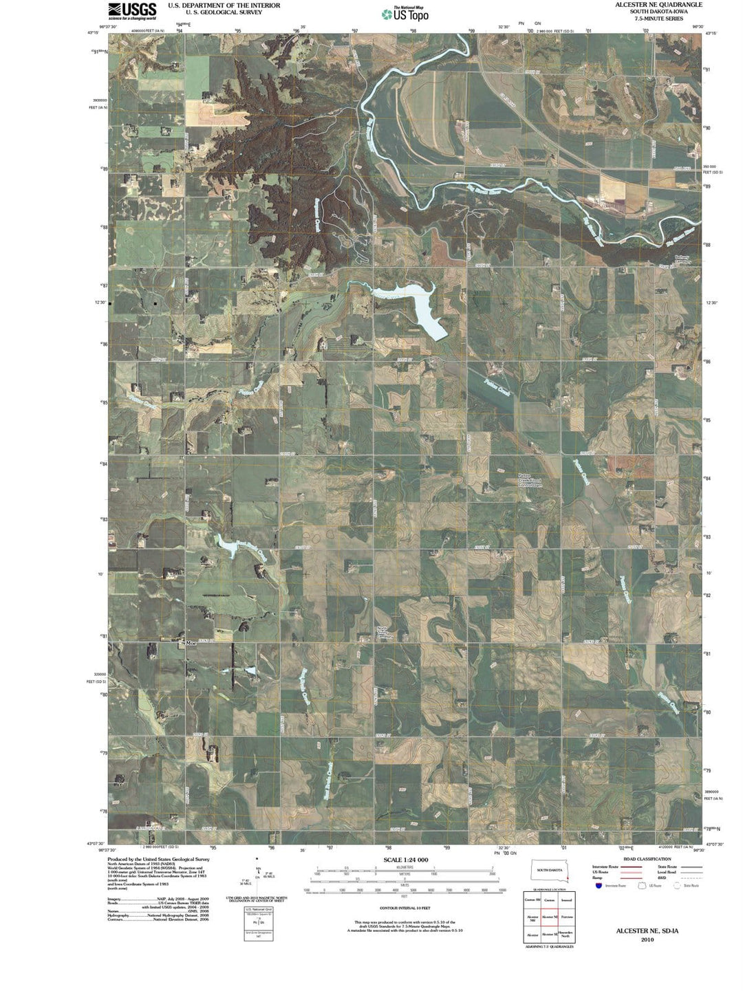 2010 Alcester, SD - South Dakota - USGS Topographic Map
