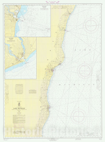 Historic Nautical Map - Lake Michigan Coast Algoma To Sheboygan, 1966 NOAA Chart - Vintage Wall Art