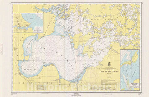 Historic Nautical Map - Lake Of The Woods, 1961 NOAA Chart - Vintage Wall Art