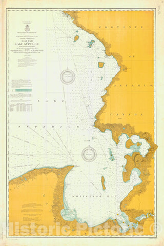 Historic Nautical Map - East End Of Lake Superior From Cape Gargantua Ont To Mouth Of Big Two Hearted River Mich, 1904 NOAA Chart - Poster Wall Art Reprint - 0