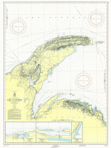 Historic Nautical Map - Lake Superior Coast Big Bay Point To Redridge, 1955 NOAA Chart - Vintage Wall Art