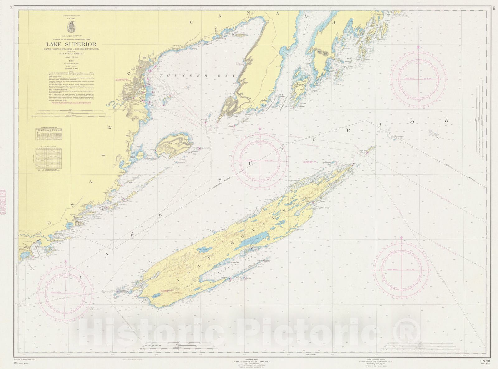 Historic Nautical Map - Lake Superior Coast Grand Portage Bay To Shesheeb Point Including Isle Royale, 1962 NOAA Chart - Vintage Wall Art