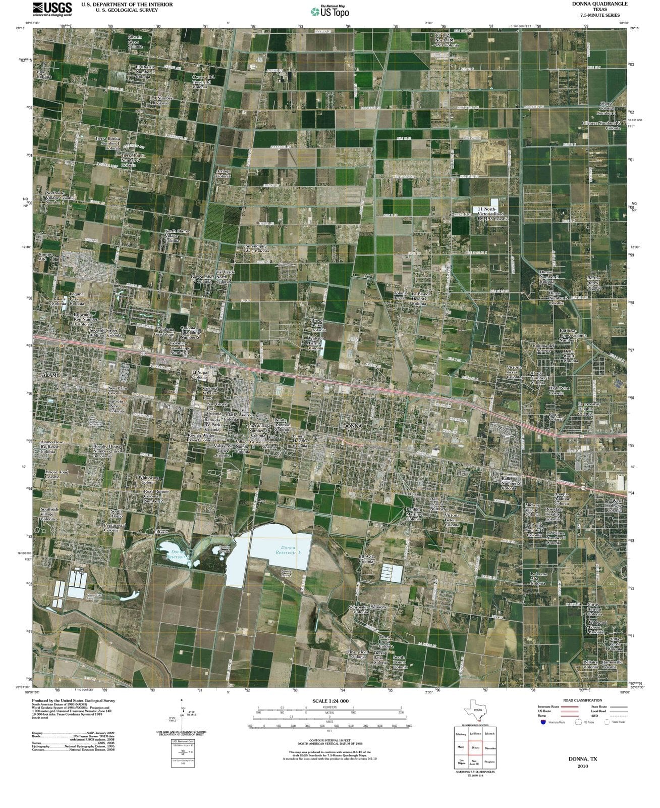 2010 Donna, TX - Texas - USGS Topographic Map