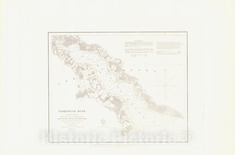 Historic Nautical Map - Pasquotank River, 1850 NOAA Chart - Vintage Wall Art
